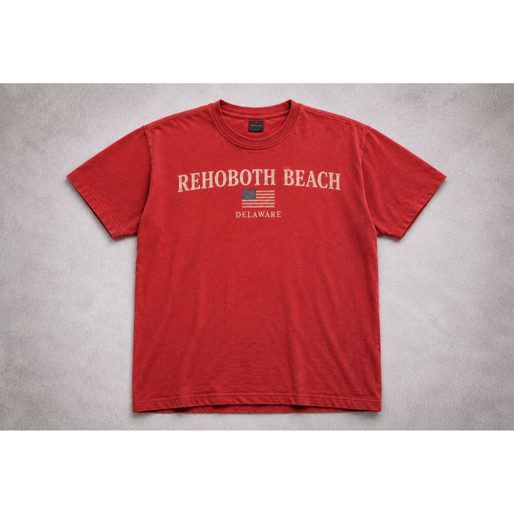 Rehoboth Beach Delaware Vintage Faded Coastal Souvenir T Shirt Mens Large